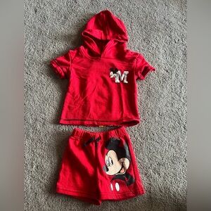 Disney Red Mickey Mouse Kids Matching Set